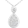 T.H.Baker Double Teardrop Necklace - White Gold/Diamonds