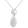 T.H.Baker Double Teardrop Necklace - White Gold/Diamonds