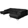 Ebern Designs Natron Leather Corner U-form Sectional With Sleeping Function Black Sofa 346cm 4 Seater