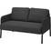 Ikea GLOSTAD Crackle Dark Grey Sofa 121cm Zweisitzer