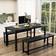 Latitude Run Aleyssa 4 Black Dining Set 60x110cm 3pcs