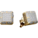 Macy's Men's Square Cluster Stud Earrings - Gold/Diamonds