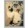 ARTERY8 Blue Point Ragdoll Cat and Plant Light Grey Framed Art 21x29.7cm