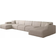 Fun-Möbel U-form Celes Premium XL Light Beige Sofa 462cm 5 Seater