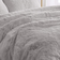 Groundlevel Luxurious Teddy Fleece Double Duvet Cover Grey, Silver (200x200cm)