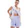 adidas Pacer Essentials Knit High-Rise Shorts - Pink Fusion/White