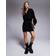 In The Style Cable Knitted Diamante Button Mini Dress - Black