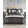 510 Design 8 Piece Embroidered Comforter Set Bedspread Gray