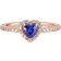 Pandora Sparkling Blue Elevated Heart Ring - Verguld/Mixed Stone/Blauw