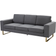 Northio Upholstered Dark Gray/Gold Sofa 200cm 3 Seater