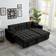 Luxury Life Madrid Velvet Pullout Black Sofa 213.4cm 3 Seater