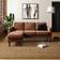 Dunelm Jacob Corduroy Small Corner Terracotta Sofa 180cm 3 Seater