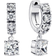 Pandora Pavé Dangle Hoop Earrings - Silver/Transparent