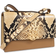 Tory Burch Miller Snakeskin Print Colorblock Shoulder Bag - Beige