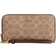 Coach Long Zip Around Wallet In Signature Canvas - Gold/Tan/Brown