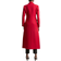 Karen Millen Italian Wool Double Breasted Tailored Maxi Coat - Red