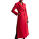 Karen Millen Italian Wool Double Breasted Tailored Maxi Coat - Red