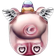 Pandora Flying Unicorn Pig Charm - Silver/Multiolour