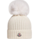 Moncler Girl's Wool Beanie With Pompom - Snow White