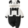 Shein SHEIN Persoplay Kids 1 Piece Baby Boys Romper with Hood, Plush, Bow Tie and Panda Embroidery, Soft & Comfortable, Casual Style Perfect for Outdoor, Travel, Everyday Wear in Autumn & Winter