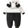 Shein Persoplay Kids 1 Piece Baby Boys Romper with Hood, Plush, Bow Tie and Panda Embroidery, Soft & Comfortable, Casual Style Perfect for Outdoor, Travel, Everyday Wear in Autumn & Winter