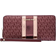 Michael Kors Jet Set Travel Large Signature Logo and Metallic Continental Wallet - Oxblood