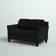 Red Barrel Studio Lourdez Black Microfiber Sofa 56.3" 2 Seater