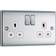 BG 2G 13A Switched Socket Brushed Steel