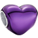 Pandora Metallic Heart Charm - Purple/Silver