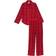 PINK Flannel Long Pajama Set - Bright Vermillion Plaid