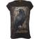 Spiral Direct Raven Wise Turnup Sleeve Loose Fit Tee - Black