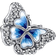 Pandora Butterfly Sparkling Charm - Silver/White/Blue/Transparent