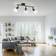 JUST LIGHT Loki Loftlampe 3 Lyskilder Lang Sort Jern Loftplafond