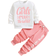 Shein Young Girl Letter Printed Crew Neck Sweatshirt And Pants Set