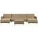 Beliani Ecksofa Beige Samtstoff U-Förmig Sofa