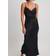 NA-KD Waterfall Midi Slip Dress - Sort