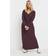 Yours Ribbed Flare Maxi Dress - Purple