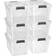 Juskys With Lid White/Semi-Transparent Opbevaringsboks 60L 6stk