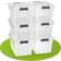Juskys With Lid White/Semi-Transparent Opbevaringsboks 60L 6stk