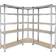 tectake Garage Gustav 3-piece 2 in 1 Shelving System