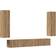 vidaXL 3328974 Oak TV-bord 200x30cm 4stk