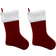 Haute Decor Hangright Red/White Stocking 18.7" 2pcs