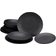 Creatable Vesuvio Black Plate Sets 12pcs