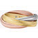 Fossil Harlow Interlocking Links Tri Tone Band Ring - Gold/Silver/Rose Gold/Transparent