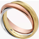 Fossil Harlow Interlocking Links Tri Tone Band Ring - Gold/Silver/Rose Gold/Transparent