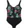 Sheego Swimsuit Ruffles & Tropical Print - Black Printed