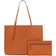 MCM Himmel Shopper In Embossed Logo Medium Bag - Cognac