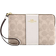 Coach Corner Zip Wristlet In Signature Canvas With Stripe - Gold/Sand/Chalk