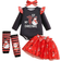 Shein 4pcs/Set Baby Girl Cute Christmas Snowman Striped Letter Print Romper, Tutu Skirt, Headband And Leg Warmers Outfit Set, Suitable For Autumn/Winter