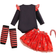 Shein 4pcs/Set Baby Girl Cute Christmas Snowman Striped Letter Print Romper, Tutu Skirt, Headband And Leg Warmers Outfit Set, Suitable For Autumn/Winter